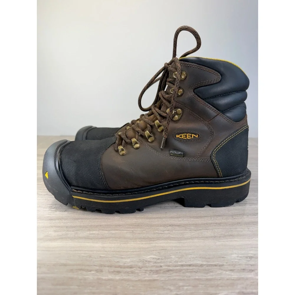 Keen Utility Milwaukee 6in Waterproof Steel Toe Boots Brown Gorpcore Men 10.5D